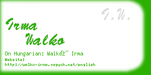 irma walko business card